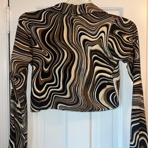 Motel rocks 60s cropped long sleeve L